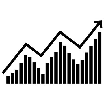 business growth with graph with arrow 