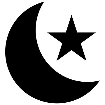 crescent moon and star icon