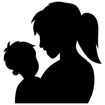 silhouette of a mother with her son