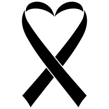ribbon shaped heart glyph icon
