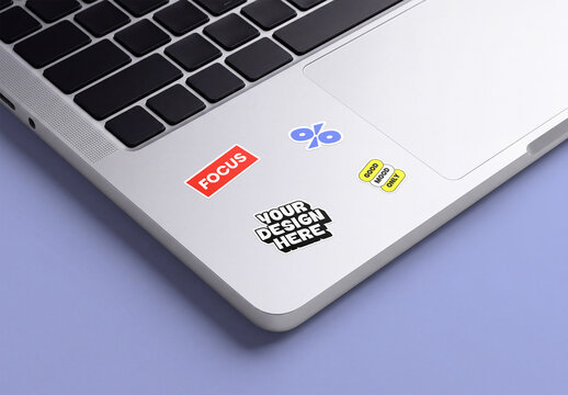 Laptop Sticker Mockup Layout