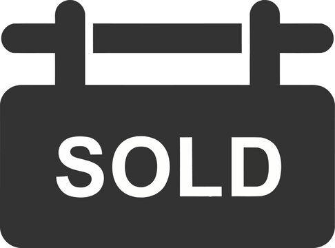 Black Sold Sign Icon Graphic.