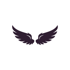Fototapeta premium Black wings symbol icon graphic design.
