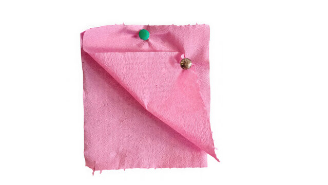 Pink towel with green button