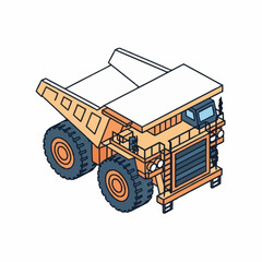 Heavy Duty Mining Dump Truck Illustration Isometric View. © pras