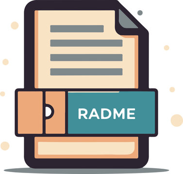 Flat Design Readme File Icon with Vibrant Colors