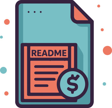 Flat Design Readme File Icon with Vibrant Colors