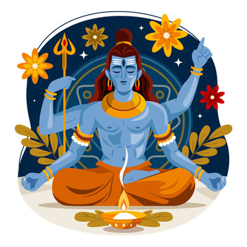 Lord Shiva Meditation Illustration