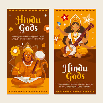 Hindu Gods Vertical Banner Set