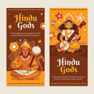 Hindu Gods Vertical Banner Set
