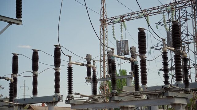 Electrical substation with high voltage insulators