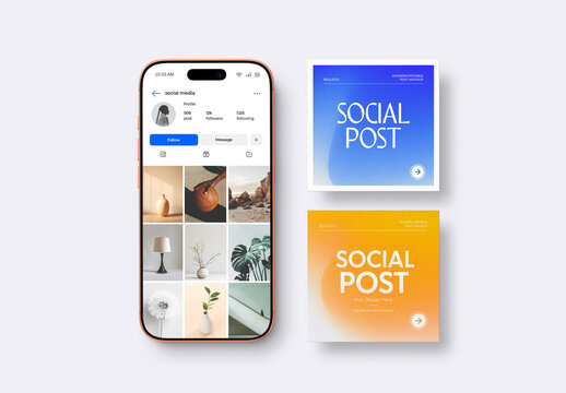 Social Media Post Mockup Set