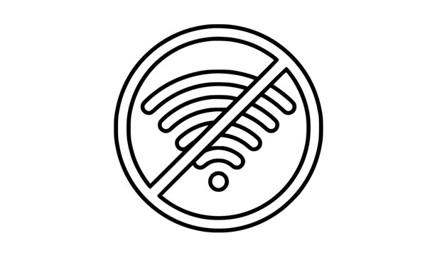 Minimal no WiFi icon vector illustration isolated on white background EPS 10