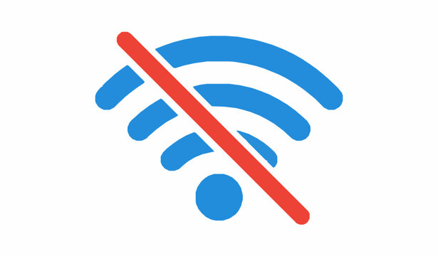 Disconnected WiFi no internet vector icon illustration isolated on white background EPS 10