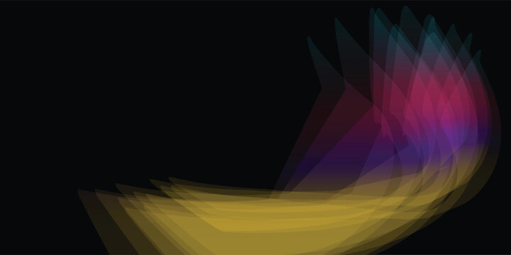 Abstract colorful motion blur light streaks on black background.