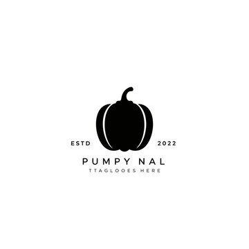 Black Silhouette of a Pumpkin with ESTD 2022 and PUMPY NAL Text for Autumn and Halloween Branding