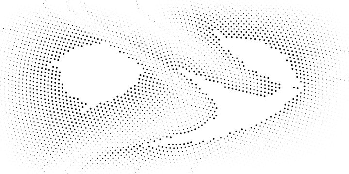 Fading triangle halftone texture gradient pattern. Abstract diagonal geometric background. Tech mosaic triangular halfton gradation. Vector vanishing corner arrow wallpaper for banner, booklet, poster