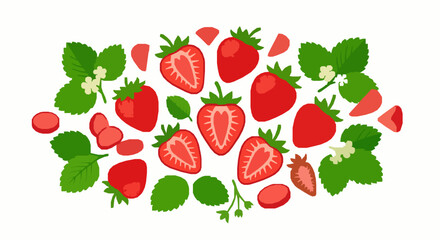 Fresh strawberry vector illustration with premium juicy berry digital fruit design © Jasim