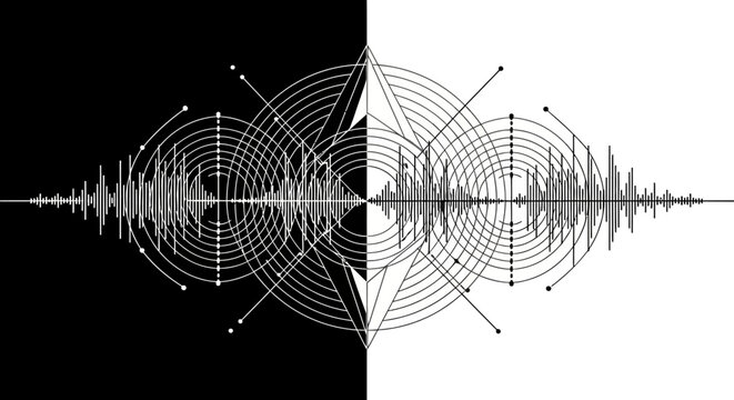 Sound wave pattern graphic design element.