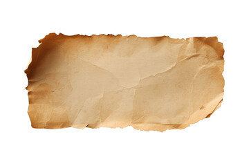 Fototapeta premium Old blank brown paper with torn edges and crumpled texture isolated on transparent background