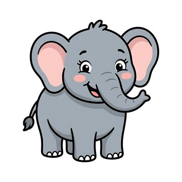 Cute cartoon elephant illustration.