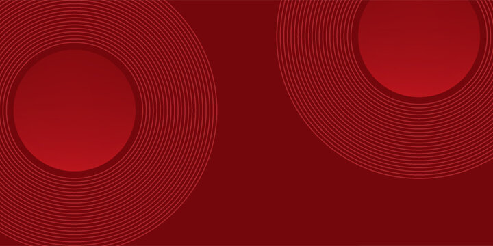 Modern red circle background with dynamic shapes composition vector