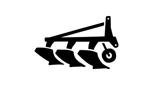 Agricultural Plough Icon - Symbol of Farming and Cultivation.
