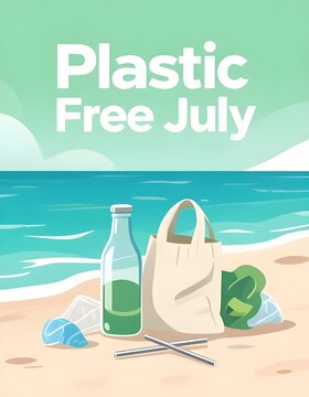 Plastic Free Lifestyle Illustration for Plastic Free July Campaign
