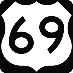 US Route 69 Sign Road Shield Illustration Design Icon. © Tracy