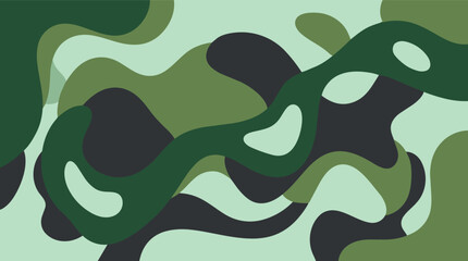 Abstract military camouflage pattern background with organic green fluid shapes army style texture and trendy minimalist liquid forest design vector illustration © NANDO