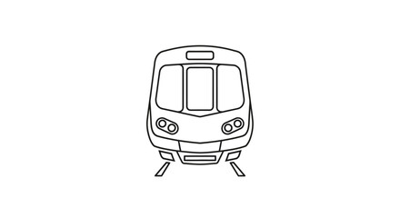 Modern Train Front View Icon, Minimalist Subway Vector Art © yes