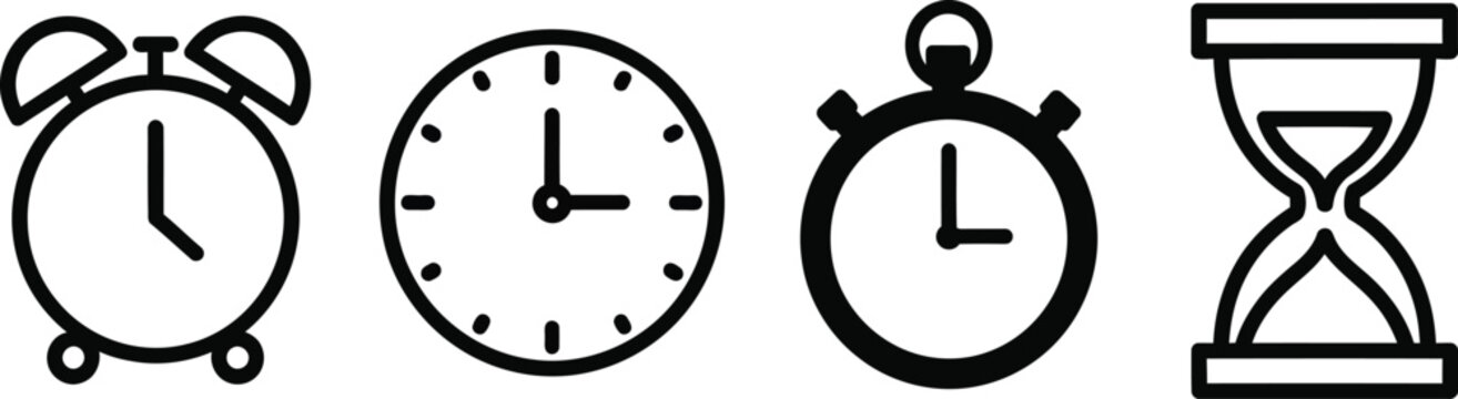 Time and clocks concept with various timekeeping devices