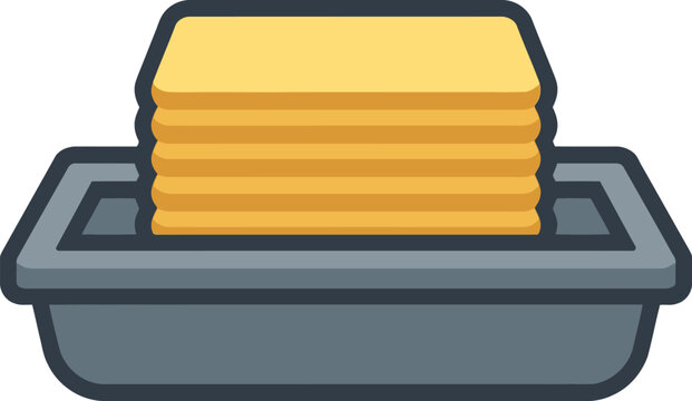 modern icon for healtcare and medicine - a clean and simple vector graphic representing a stack of pills in a medical tray