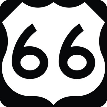 US Route 66 Sign Road Shield Illustration Design Icon