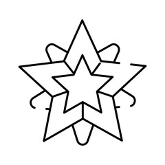 Obraz premium Single line abstract star creating a concentric geometric pattern, representing celebration, achievement, quality, and celestial wonder in minimalist design