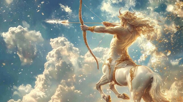 Mythical Centaur Archer in Sky