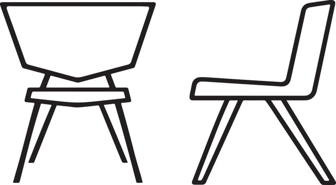 Contemporary seating furniture contour icon with elegant decorative furnishing appearance