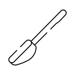 Fototapeta premium Spatula kitchen utensil line art icon illustrating baking and cooking tools, perfect for graphic design and web elements needing a simple outline illustration