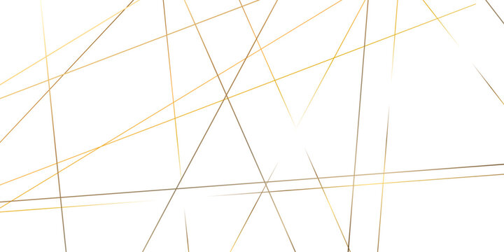 Abstract luxury  geometric background with chaotic gold and silver lines, random squares and triangles, elegant minimal wireframe pattern, modern metallic network texture banner vector illustration