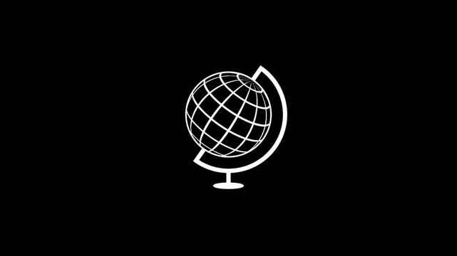 Globe on stand icon for education and world geography concept