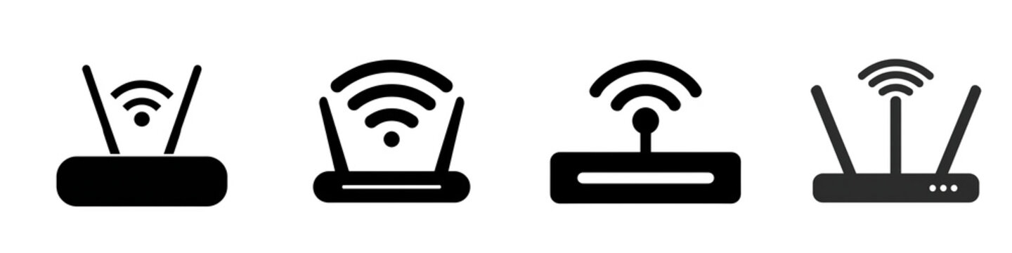 Wifi router icon png isolated in 3d transparent using for presentation.