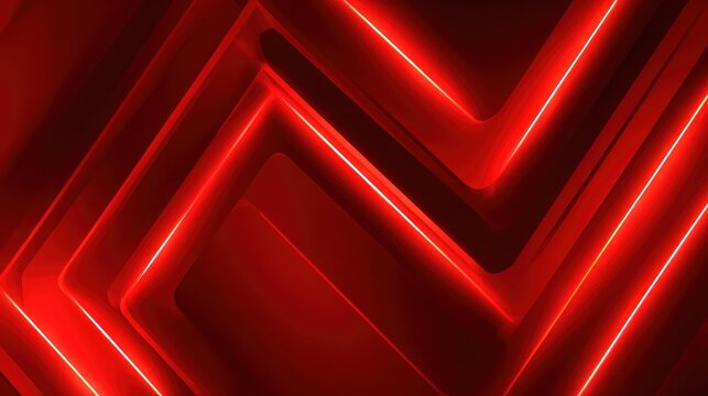 Abstract red neon shapes background