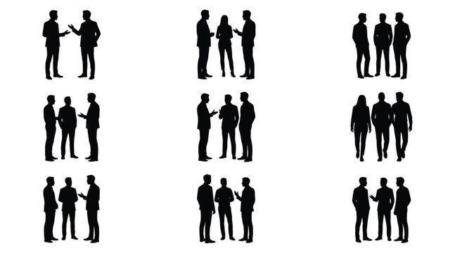 Set of business people silhouettes