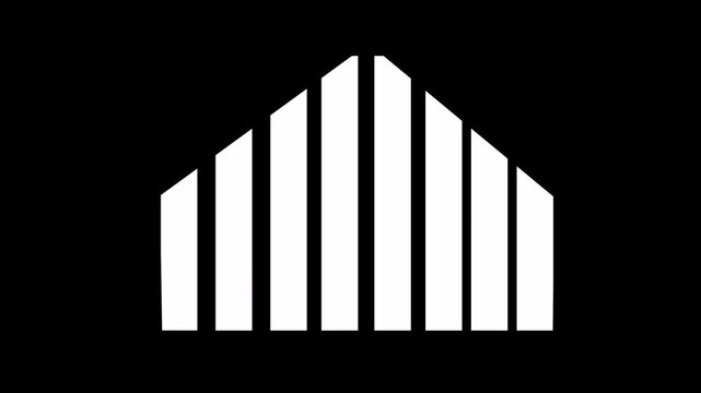 Abstract barcode graphic on black background motion a simplified pattern