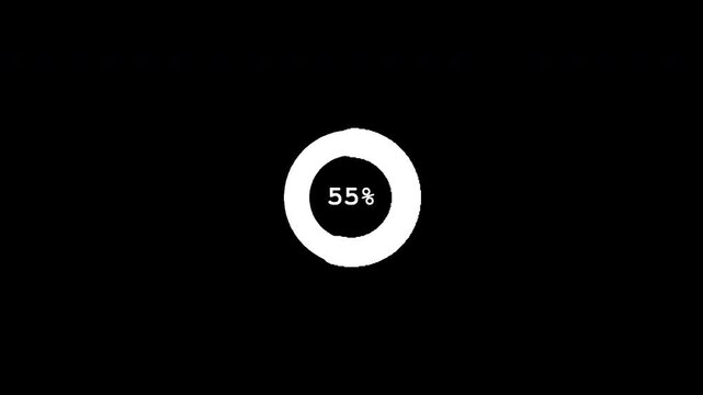 Seamless, minimalist white circular progress loader animation, a modern 2D graphic loop gracefully spinning on an isolated, perfectly transparent alpha channel.