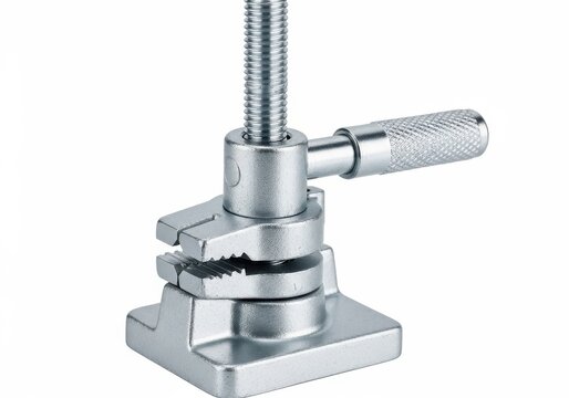 Precision metalworking tool with a threaded rod and adjustable clamp.