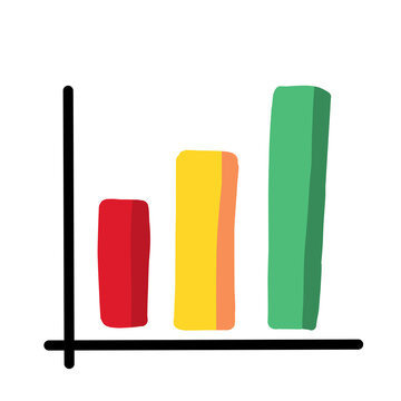 Success graph in drawing style isolated illustration.