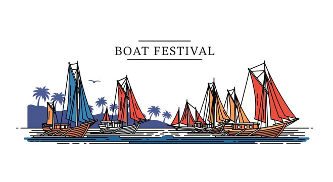 Traditional wooden sailboat fleet in a maritime festival.