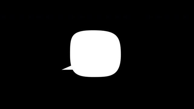 SPEECH BUBLE Animation of several buble models. Simple cloud shaped speech balloon on chroma key background for Dialogue