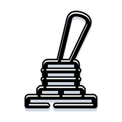 Obraz premium Toggle switch in the onup position symbolizing control, activation, power and starting a process, minimal flat line art ui icon for settings, technology, energy and decision making